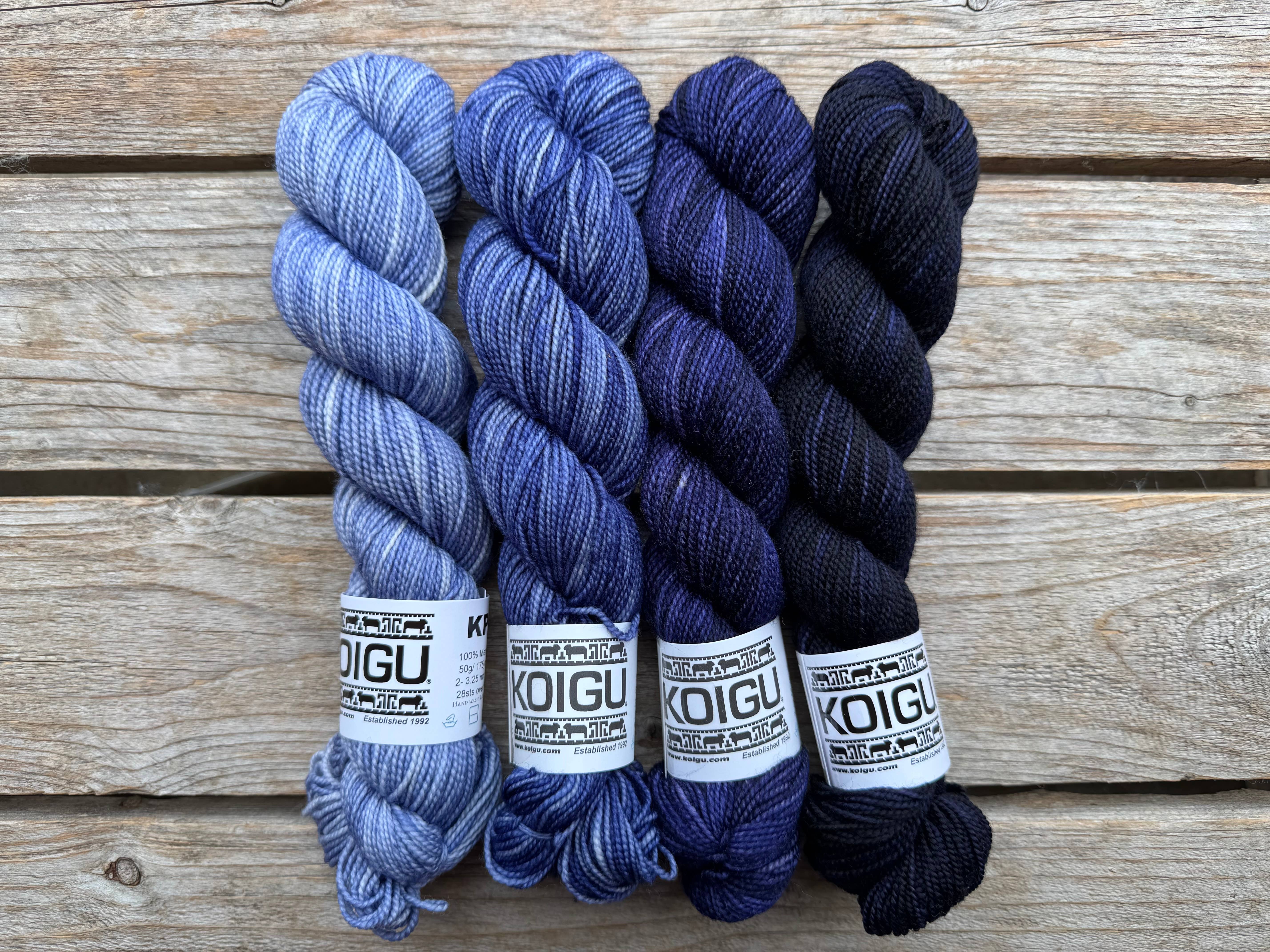 Koigu Wool Designs - Wholesale Yarn - KPM Denim Solid Colour Family1