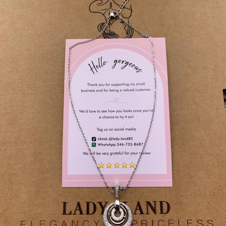 Rund cirkelhalsband, geometriskt halsband, sterling för wholesale av Ladylande