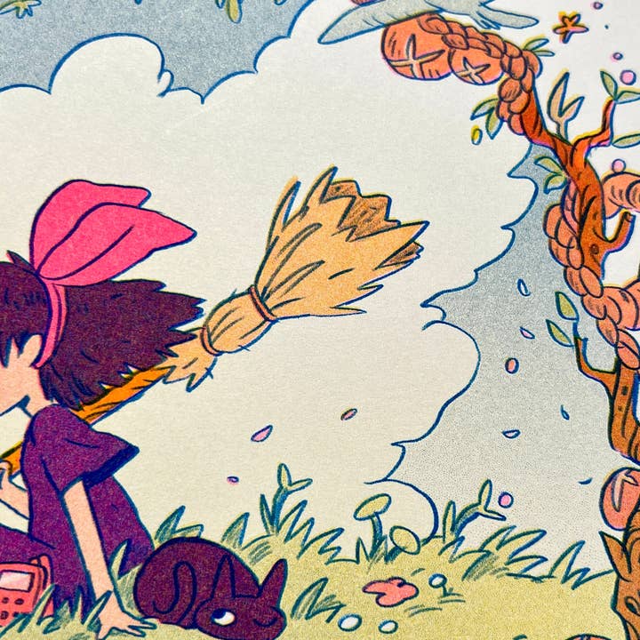 Natalie Andrewson - Wholesale Art Print - Kiki's Delivery Service Large Riso Print