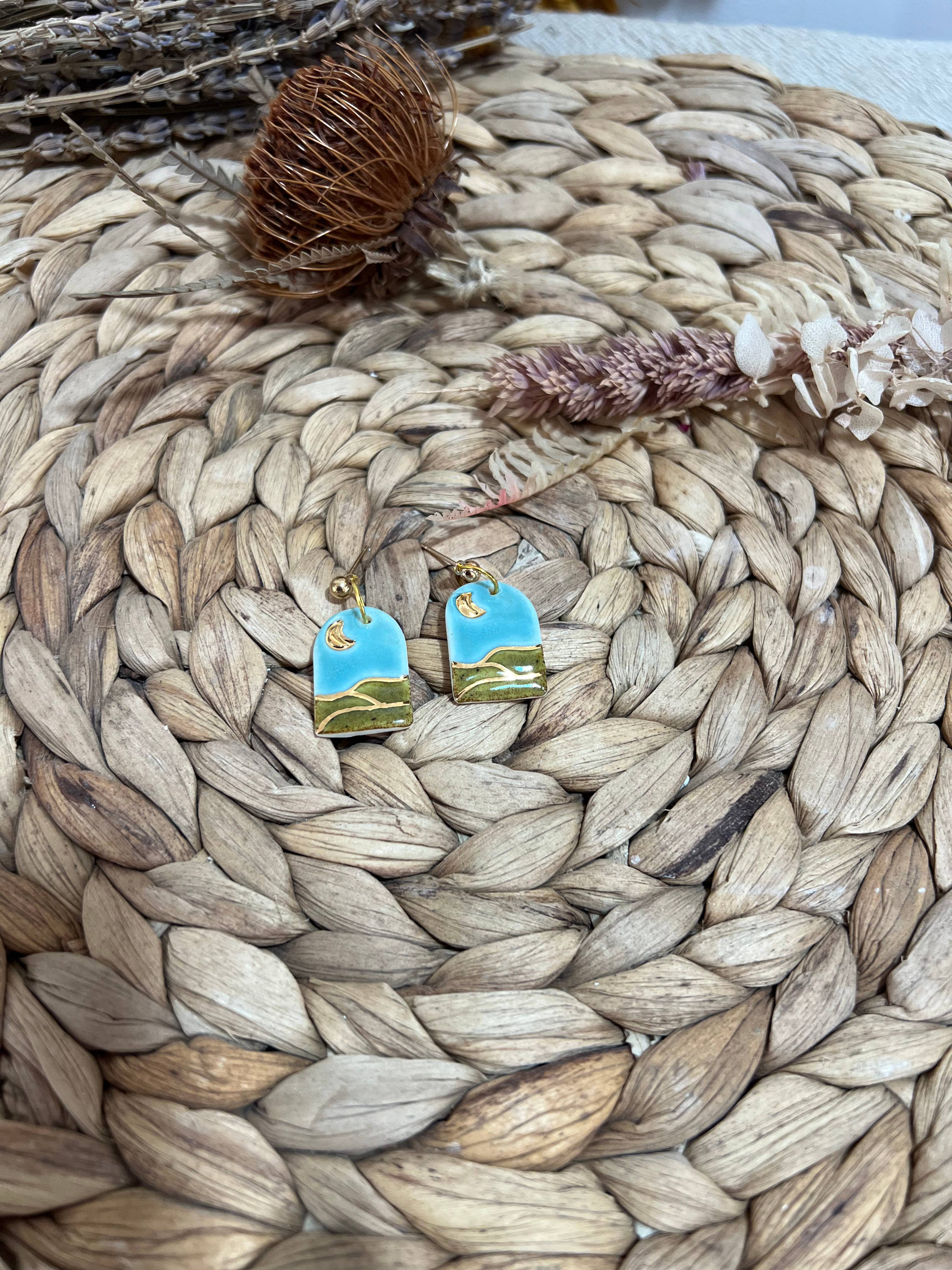 Wolf and Clay Pty Ltd – wholesale Dangle earrings – Landscape - Ceramic Earrings2