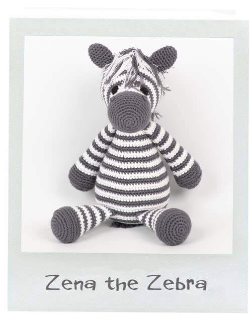 Ekologisk bomull handstickad Zena the Zebra stoppade djur för wholesale av Cuddoll