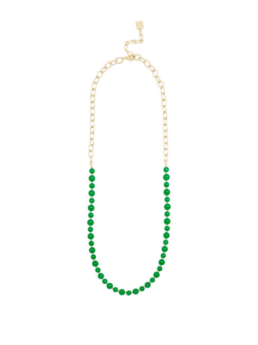 ZENZII Jewelry - Wholesale Beaded/Pearl Necklace - Mixed Glass Bead & Links Long Necklace7