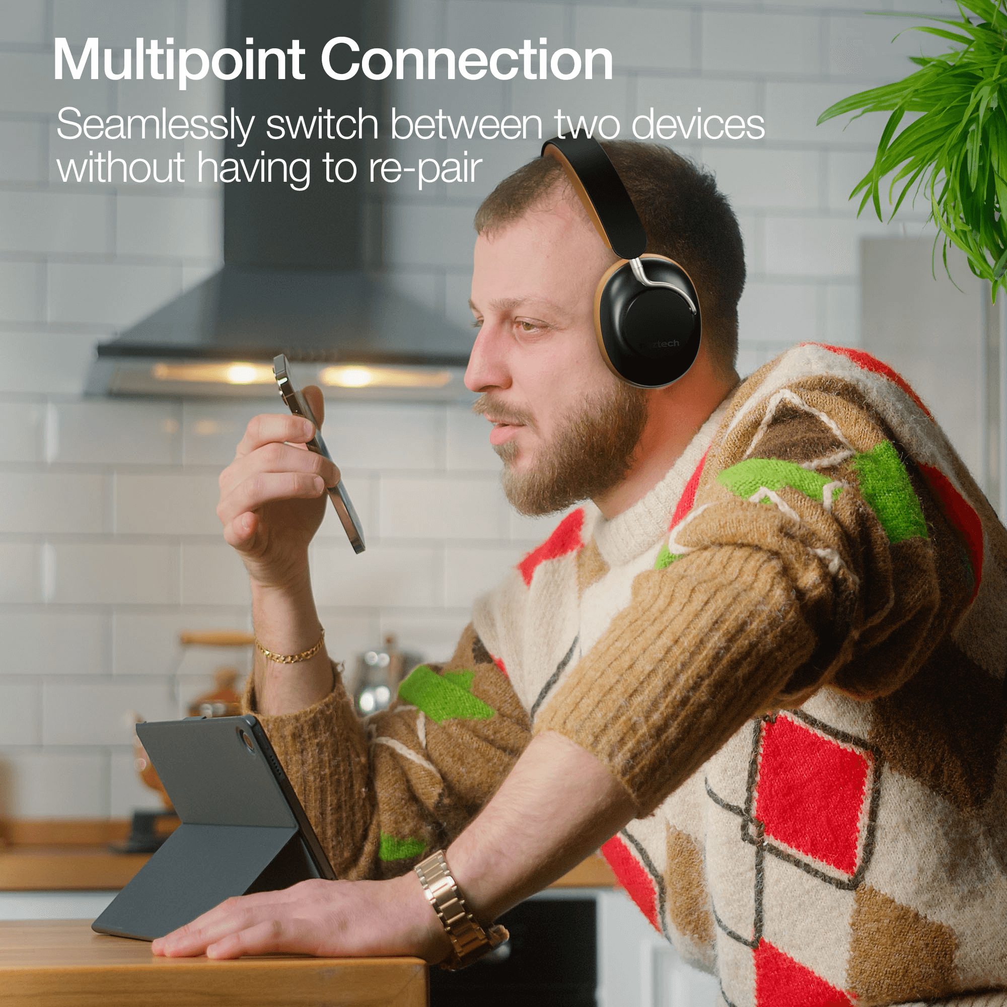 JupiterGear Home - Venta al por mayor Auriculares - Auriculares inalámbricos con cancelación activa de ruido Naztech Aura 360 ANC33