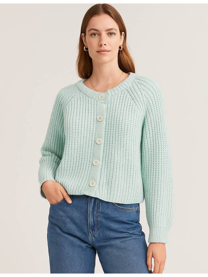 Sweetkama - Wholesale Cardigan - Women's - Ladies Solid Color Ribbed Knit Button Front Crop Cardigan8