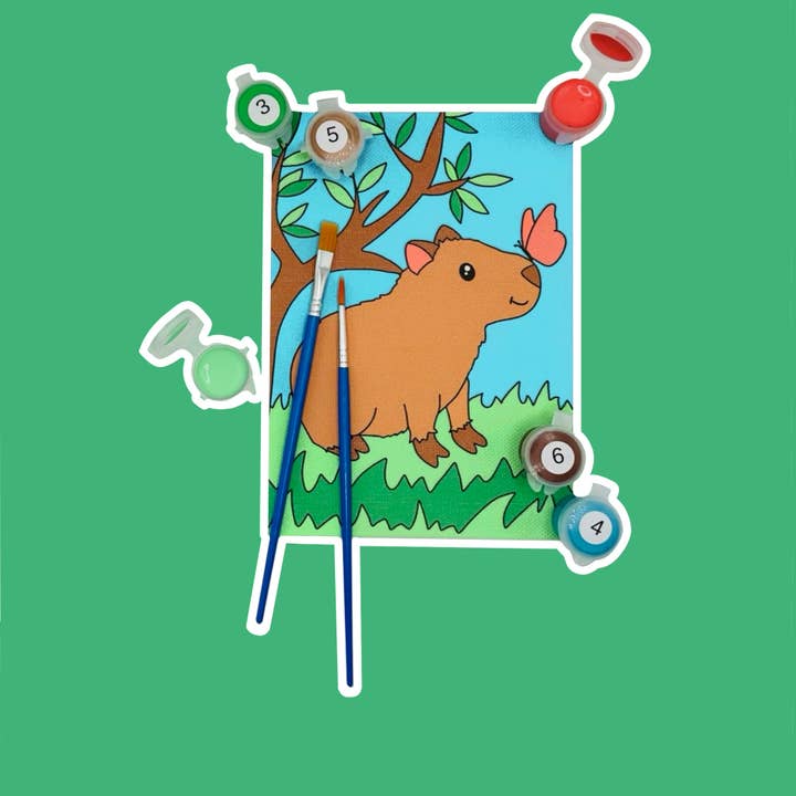 Capybara - Mini Paint by Number Kit (5x7) for wholesale by Colorful Creators