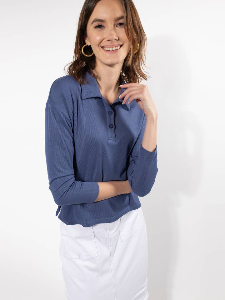 Geribbelde polotop voor wholesale door Recollection Brand