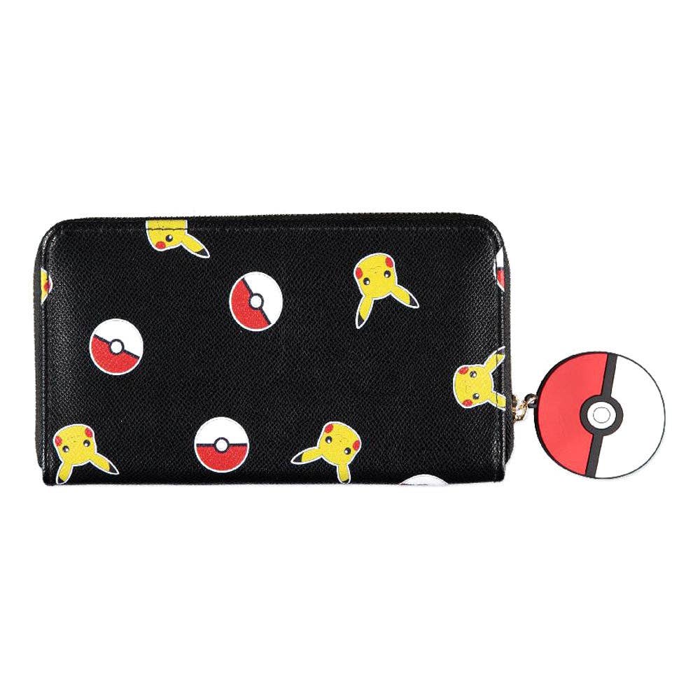 Meroncourt Europe Ltd – wholesale Wallet – Women's – POKEMON Pika & Pokeball All-Over Print Zip Around Purse Wall1