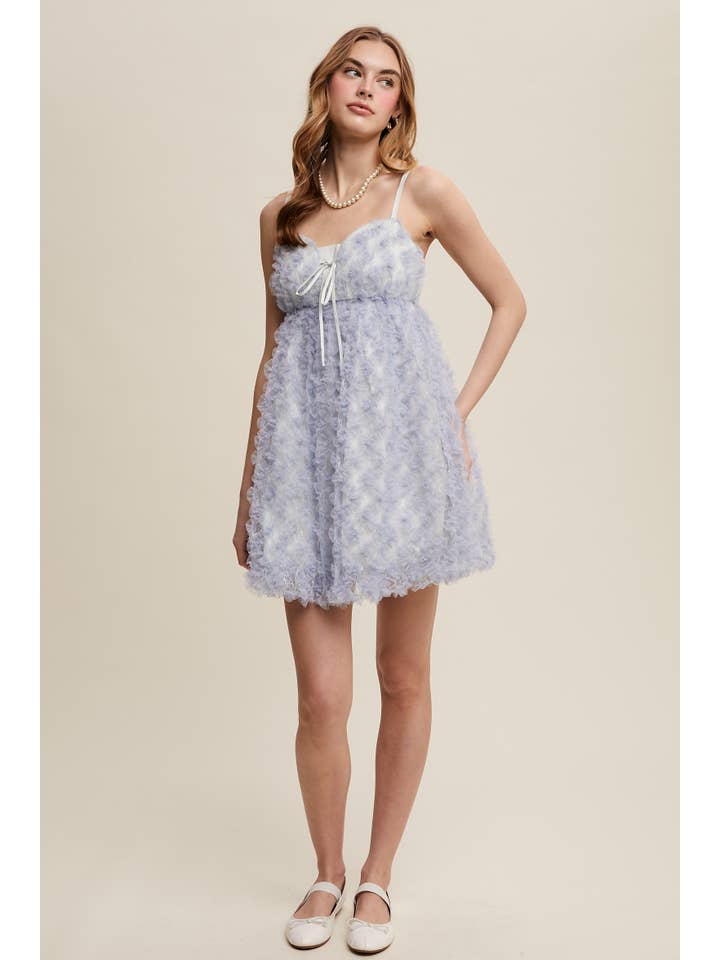 Listicle - Wholesale Dress - Women's - Fluffy Mesh Lace Layered Mini Dress23