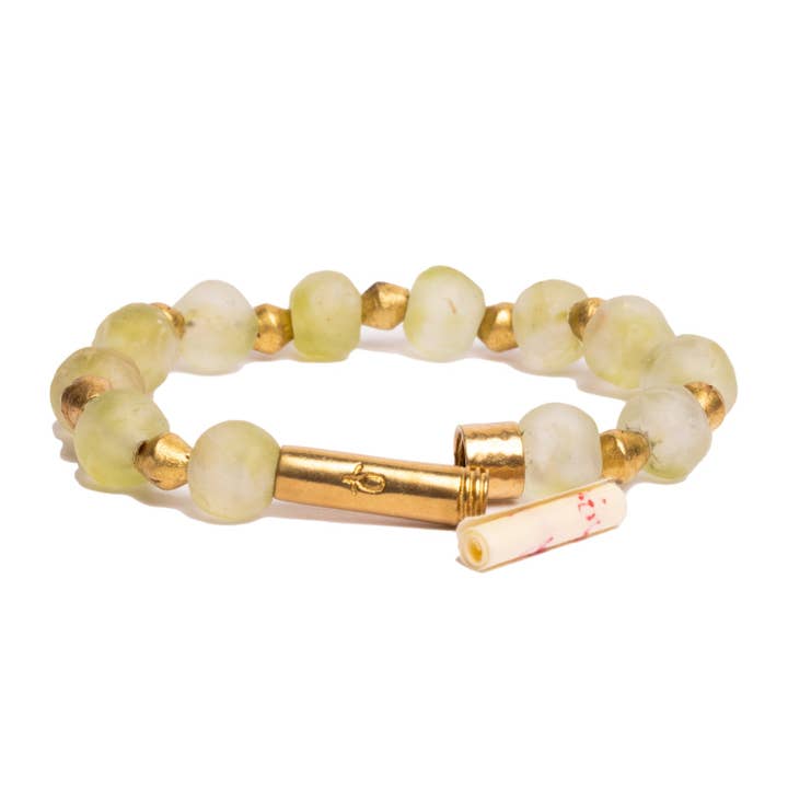 Recycled Glass Grass Shine Bracelet for wholesale by Wishbeads