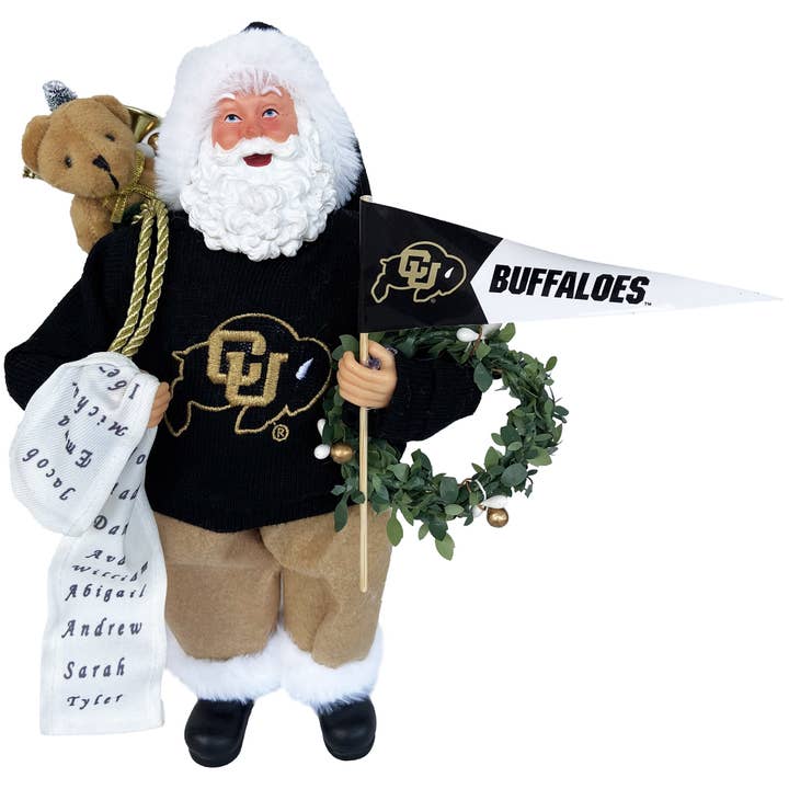 12" University of Colorado Buffaloes Proud Santa for wholesale by Santa’s Workshop Inc.