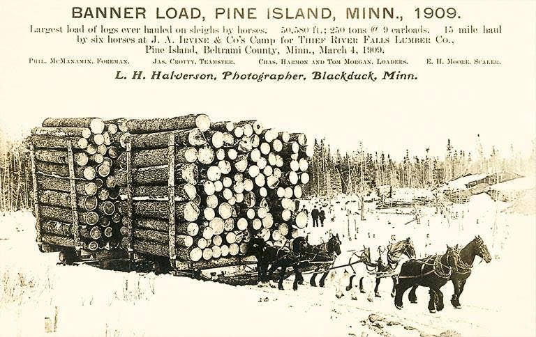 Found Image Press - Vente Assortiments de papeterie/cartes - Carte de vœux LG-29 Énorme Charge de Bois0