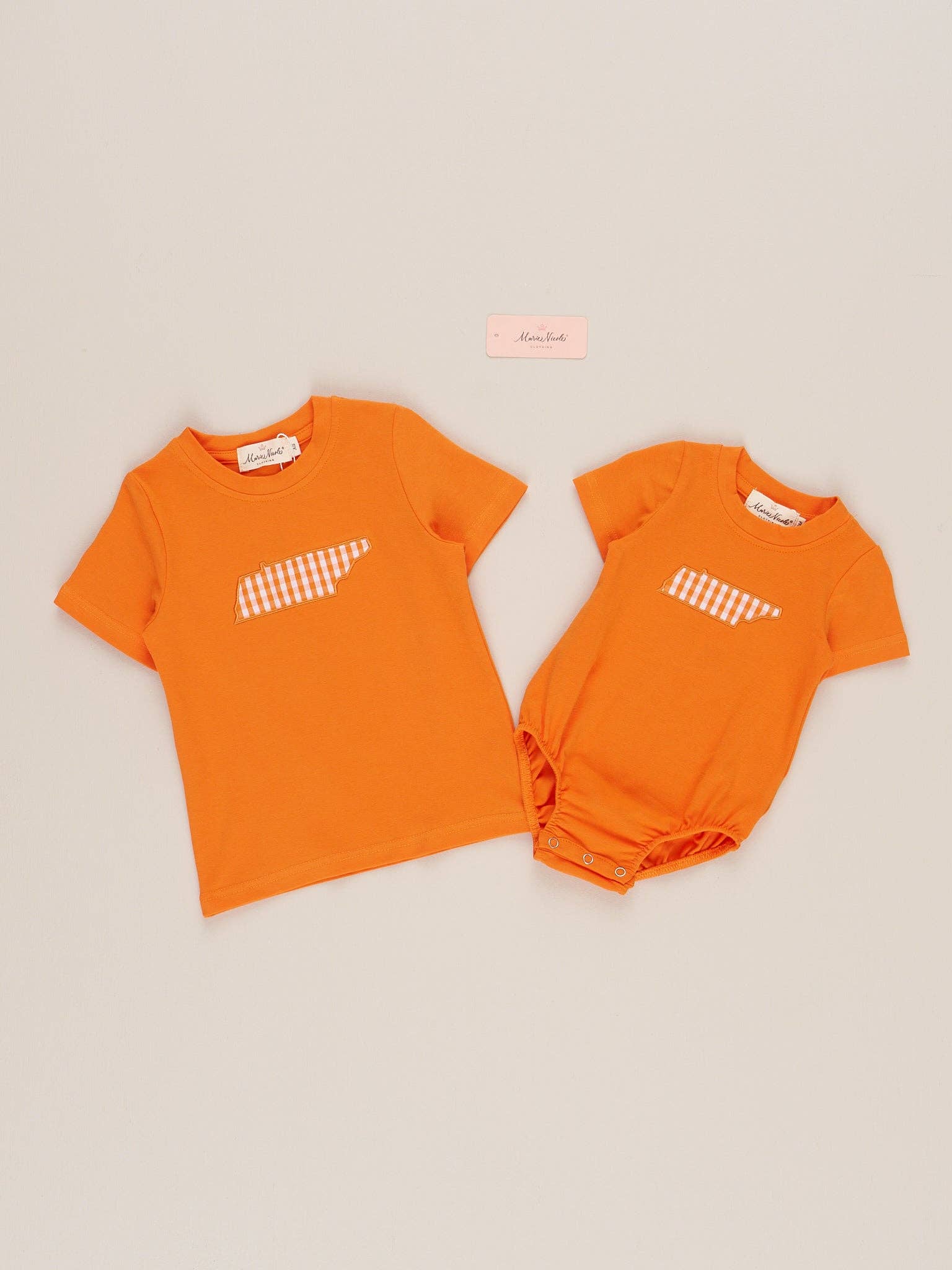 Marie Nicole Clothing - Wholesale Bodysuit (Non-Footed) - Baby - Tennessee Embroidered Gingham Bubble1