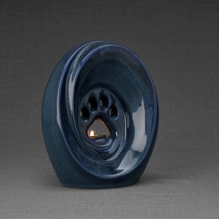 Pulvis Art Urns - Wholesale Pet Urn/Keepsake Box - Paw Pet Urn - Blue Melange | Ceramic1