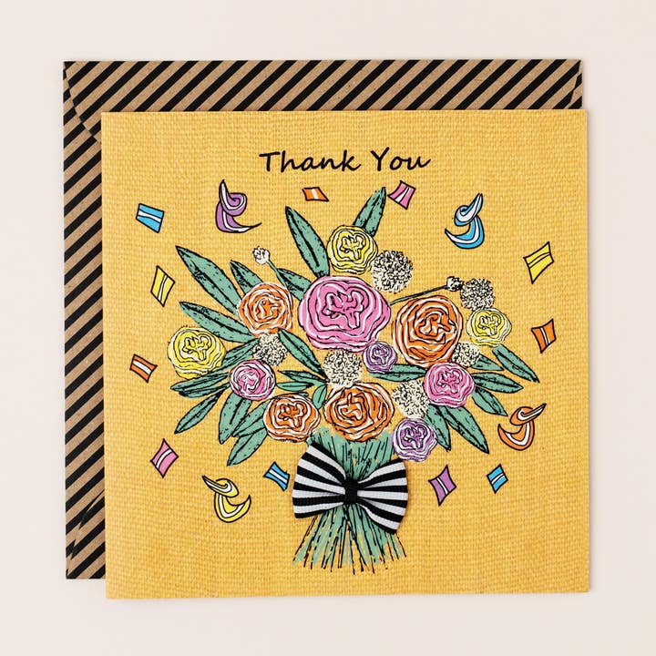 Tarjeta de felicitación de flores de agradecimiento para venta al por mayor de Apple & Clover