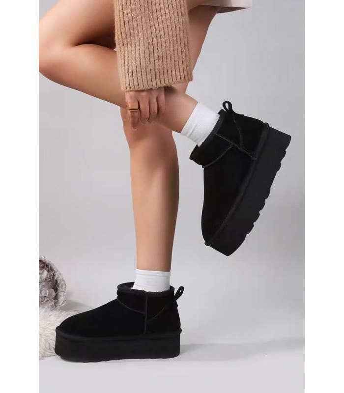 SWEET MAGIC SHOES & BAGS - Wholesale Boots - Women's - LOW SUEDE BOOT WITH FUR3
