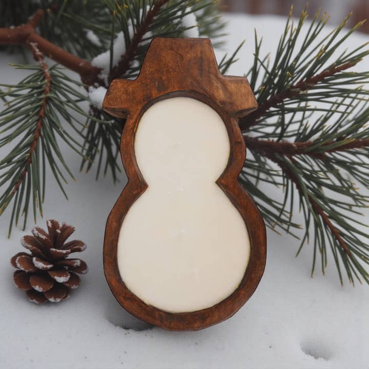 Snowman Dough Bowl Candle for wholesale by Plant Life