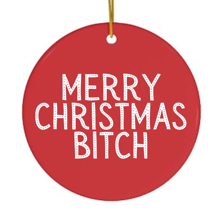 Bitch kerstornament Grappige Kerst Ornamenten Keramiek voor wholesale door R is for Robo