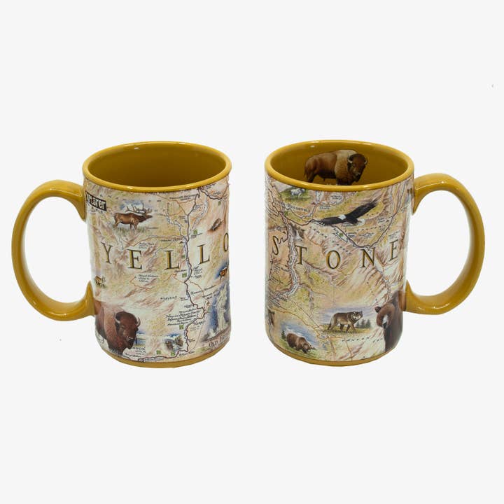 XPLORER MAPS - Venta al por mayor Taza - Taza de Mapa del Parque Nacional Yellowstone – 16 oz Cerámica | Arte de Xplorer Maps