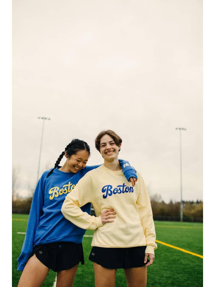 Heather Royal Blue Boston Sweatshirt for wholesale on Faire4