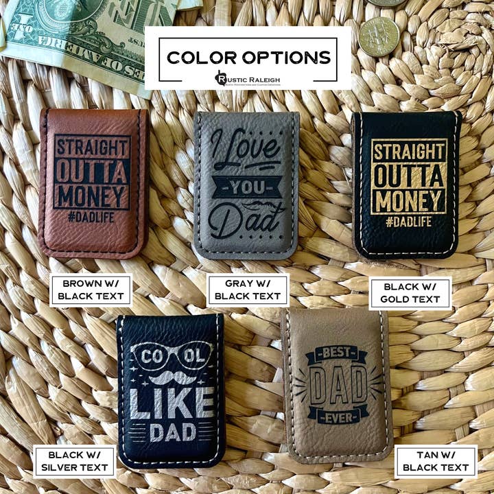 Rustic Raleigh - Wholesale Money Clip - Unisex - Men's Gift Father's day Gift Leatherette Money Clip