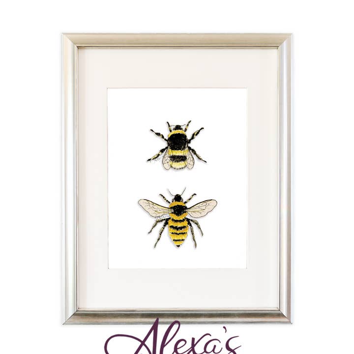Alexa's Illustrations - Wholesale Art Print - Bees Print