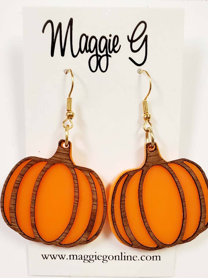 Kürbis-Acrylohrringe für den Großhandel von Maggie G