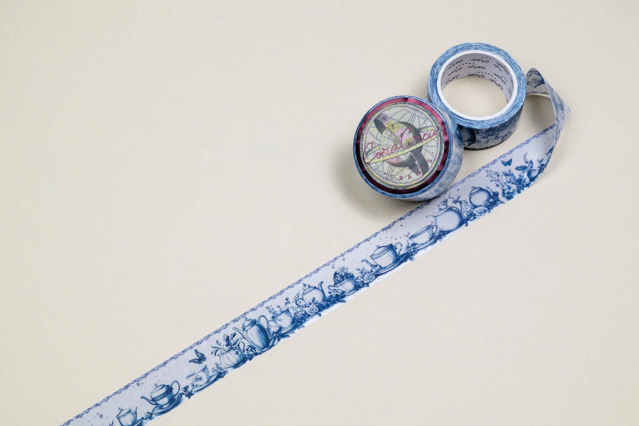 CoraCreaCrafts - Wholesale Washi Tape - Blue Tea Washi Tape3