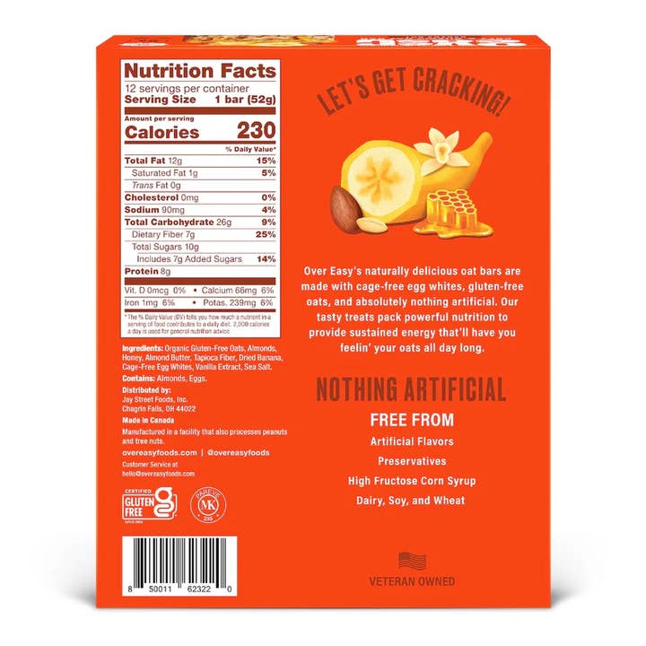 Over Easy - Wholesale Snack Bar - Over Easy: Banana Nut Breakfast Bar4