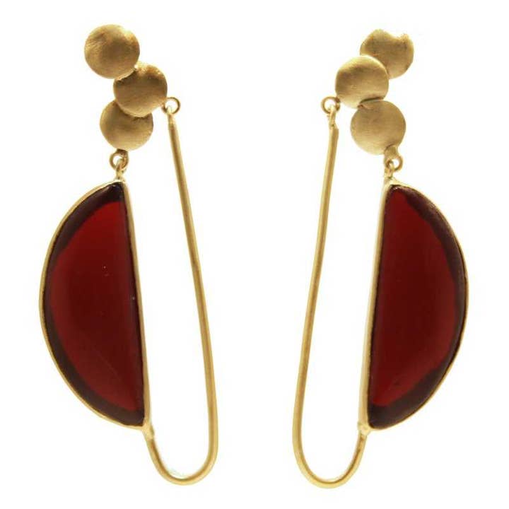 ACUS - Wholesale Dangle Earrings - Reddish Brown Iris Earrings