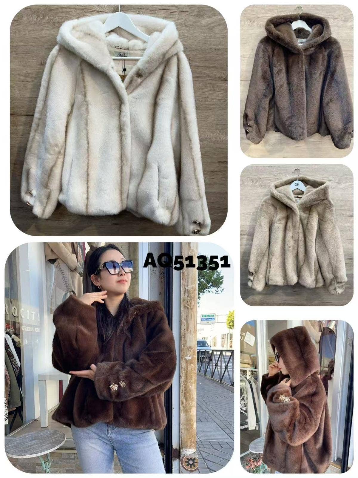 SWEET MAGIC MODA Y COMPLEMENTOS – wholesale Päls/fuskpäls - Dam – SYNTETISK PÄLSKAPPA MED HUVA OCH INNERFODER3