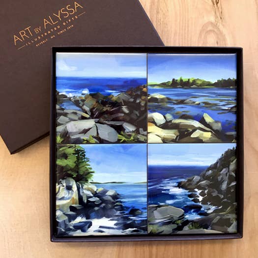 Rocky Coast Coaster Sæt for engroshandel hos Art by Alyssa