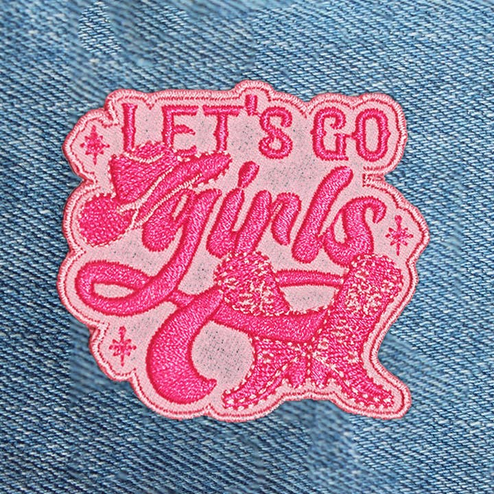 Let's Go Girls Embroidered Patch for wholesale by Rootin' Tootin' Tees
