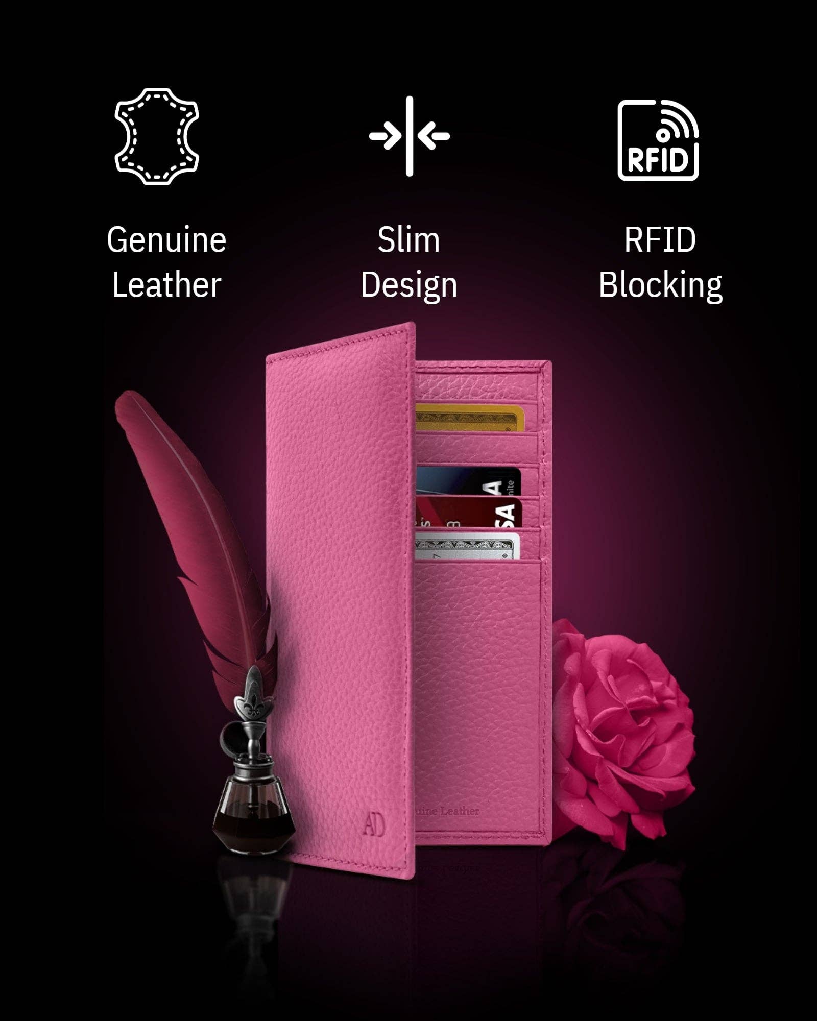 Access Denied Accessories - Wholesale Wallet - Unisex - Genuine Leather Checkbook Cover For Women &Men RFID Blocking43