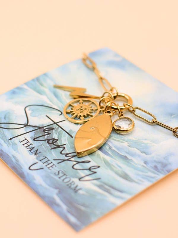 Stronger than the storm charm necklace Faith Jewelry, Hope for wholesale by Two and Crew - Faith Based Jewelry & Gifts