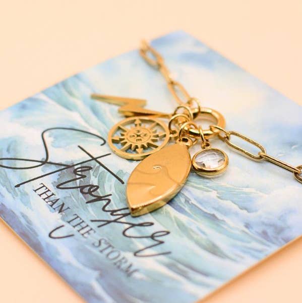 Two and Crew - Faith Based Jewelry & Gifts - Wholesale Pendant/Charm Necklace - Stronger than the storm charm necklace Faith Jewelry, Hope