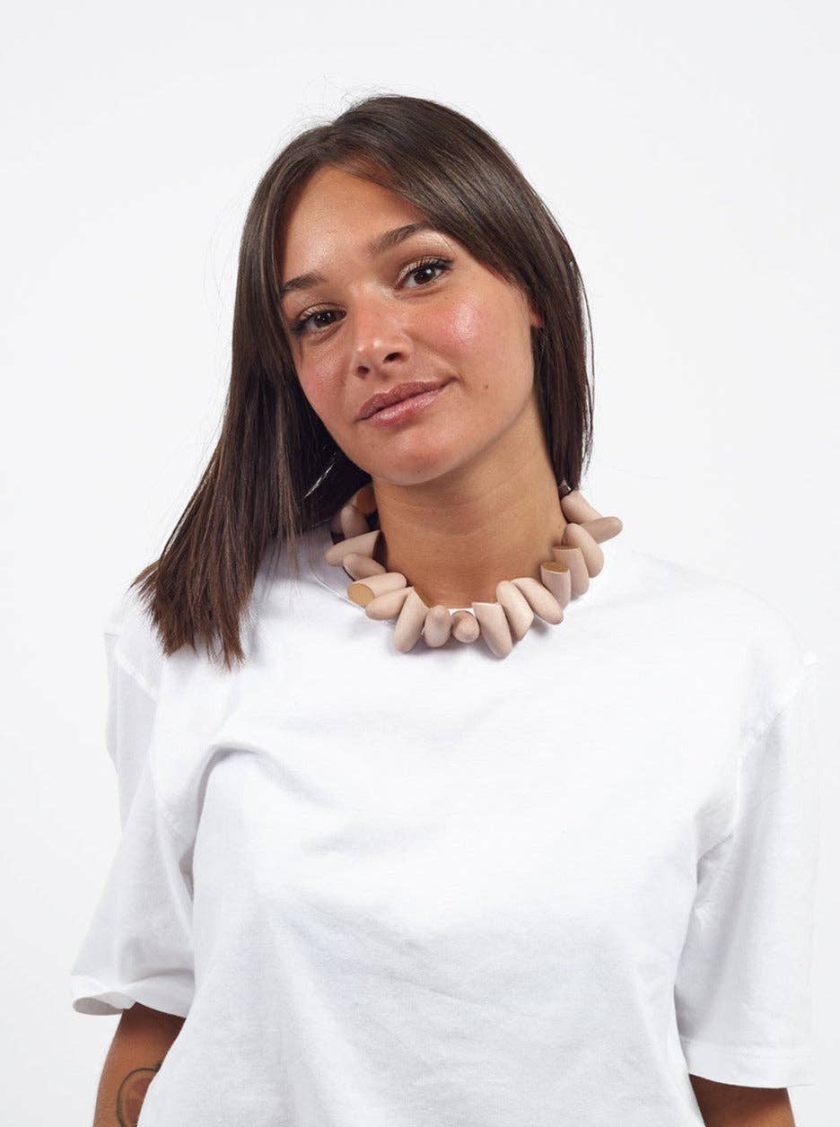 Bijondo - Vendita all'ingrosso Collane di perline/perle - Collana artigianale girocollo Legno Mabel3