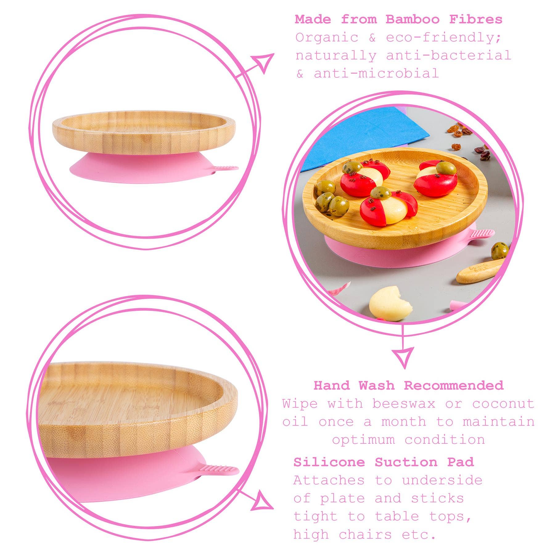 Rinkit Ltd – Engroshandel Middagstallerken – Børn og baby – Lille spisestue børn bambus suge rund plade23