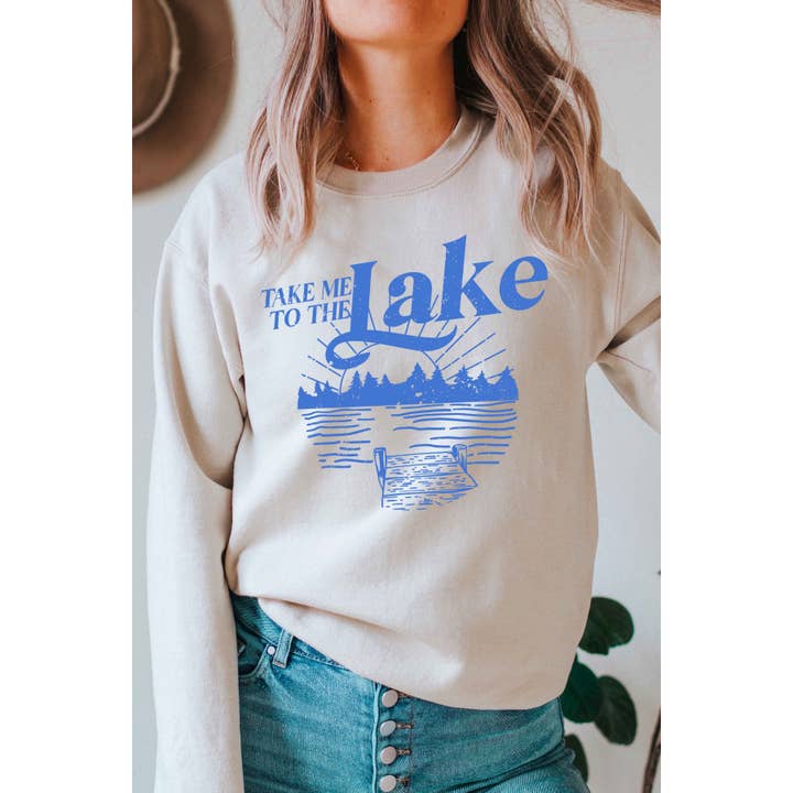 BLUME & CO. - Wholesale Graphic Sweatshirt - Women's - TAKE ME TO THE LAKE Graphic Sweatshirt