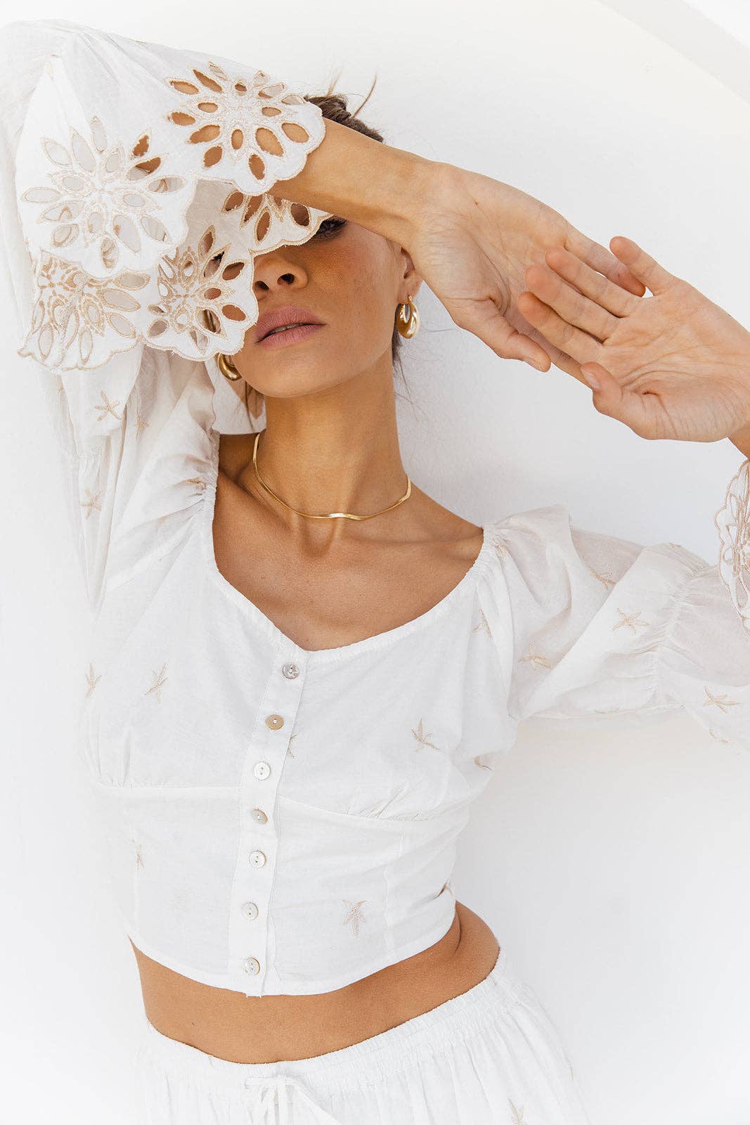 I AM PYLGRYM - Wholesale Blouse - Women's - Diva Schiffli Blouse1