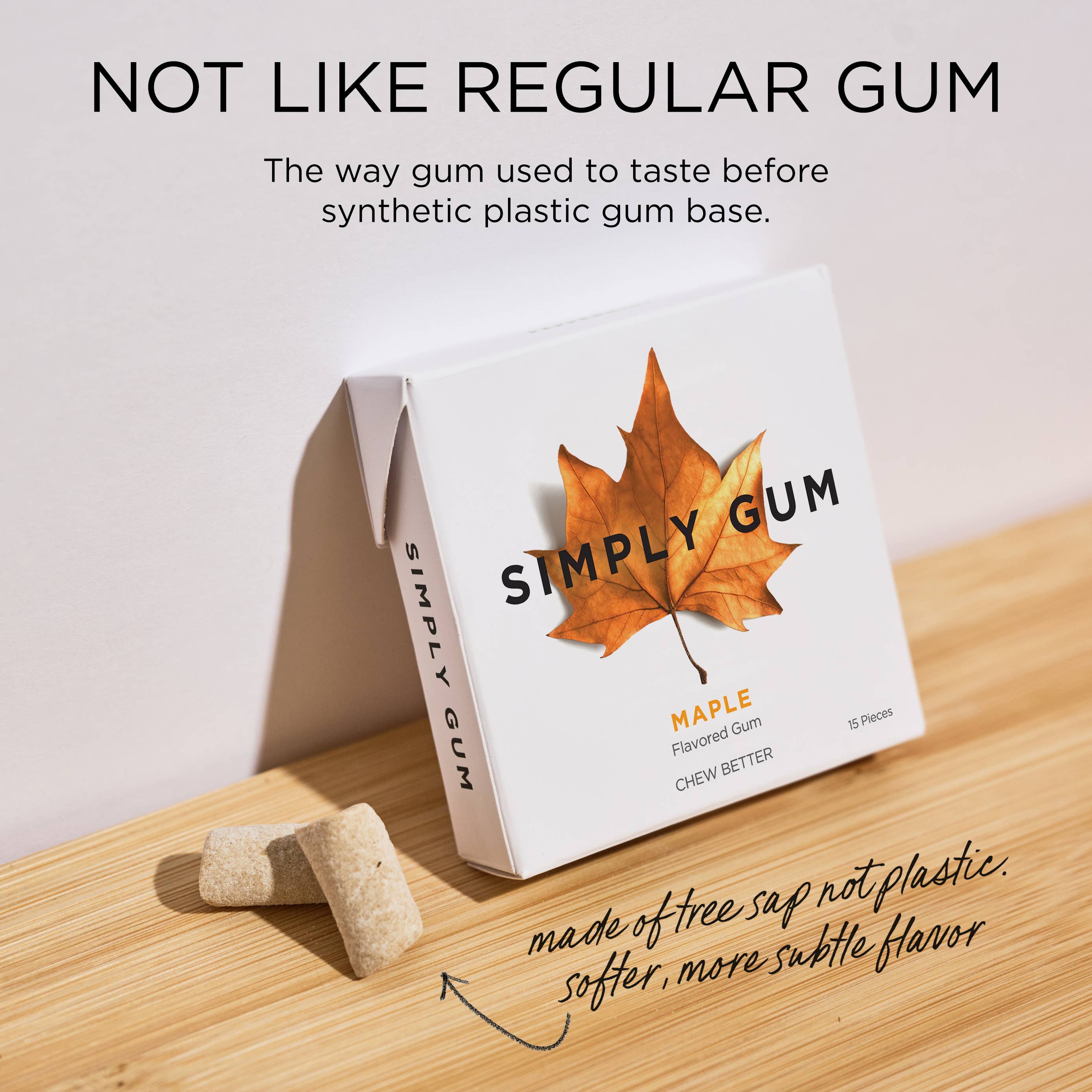 Simply Gum - Wholesale Chewing Gum - Maple Chewing Gum - Natural + Plastic-Free | 12 Pack5