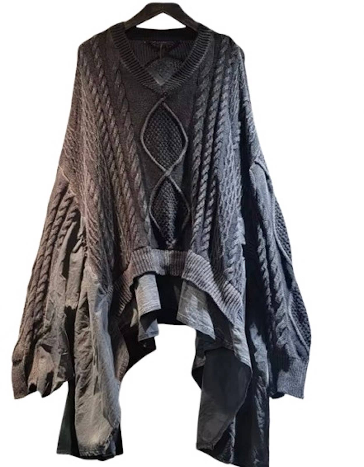 Luxe & Leather by Madonna & Co - Wholesale Knit Sweater - Women's - Textured Sweater with Asymmetrical Trim1