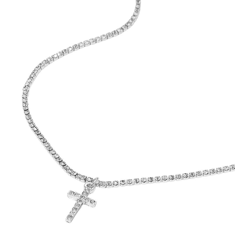 Sensibling Corp. - Wholesale Pendant/Charm Necklace - Cross Pendant Tennis Chain Necklace5