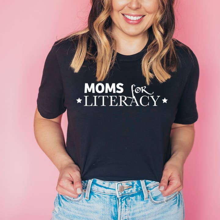 Moms For Literacy Short Sleeve T-shirt for wholesale by Keen Bee Studio