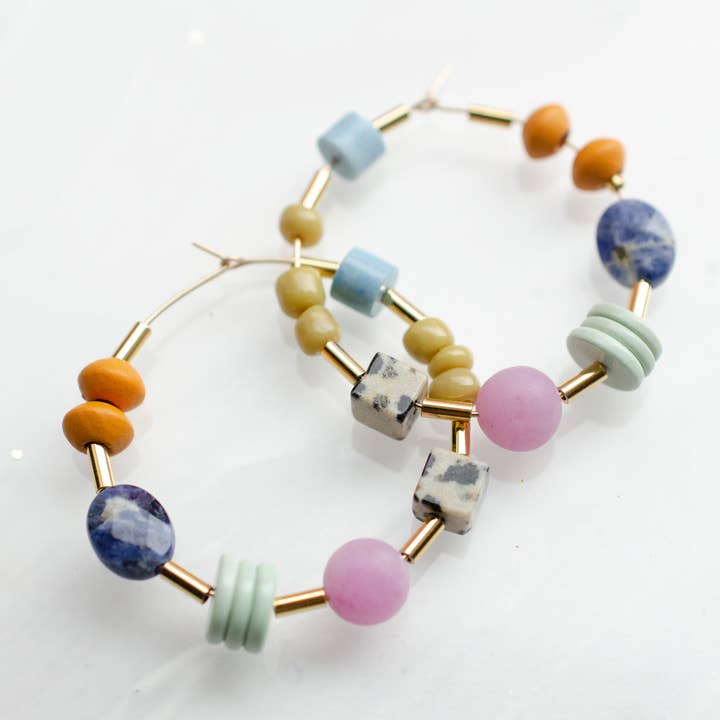 Jill Makes - Wholesale Hoop Earrings - Colorful Beaded Hoop Earings