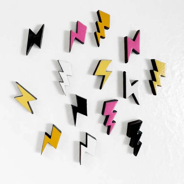 Lightening Bolt Wood Stud Earrings for wholesale by Gold Dust Collective
