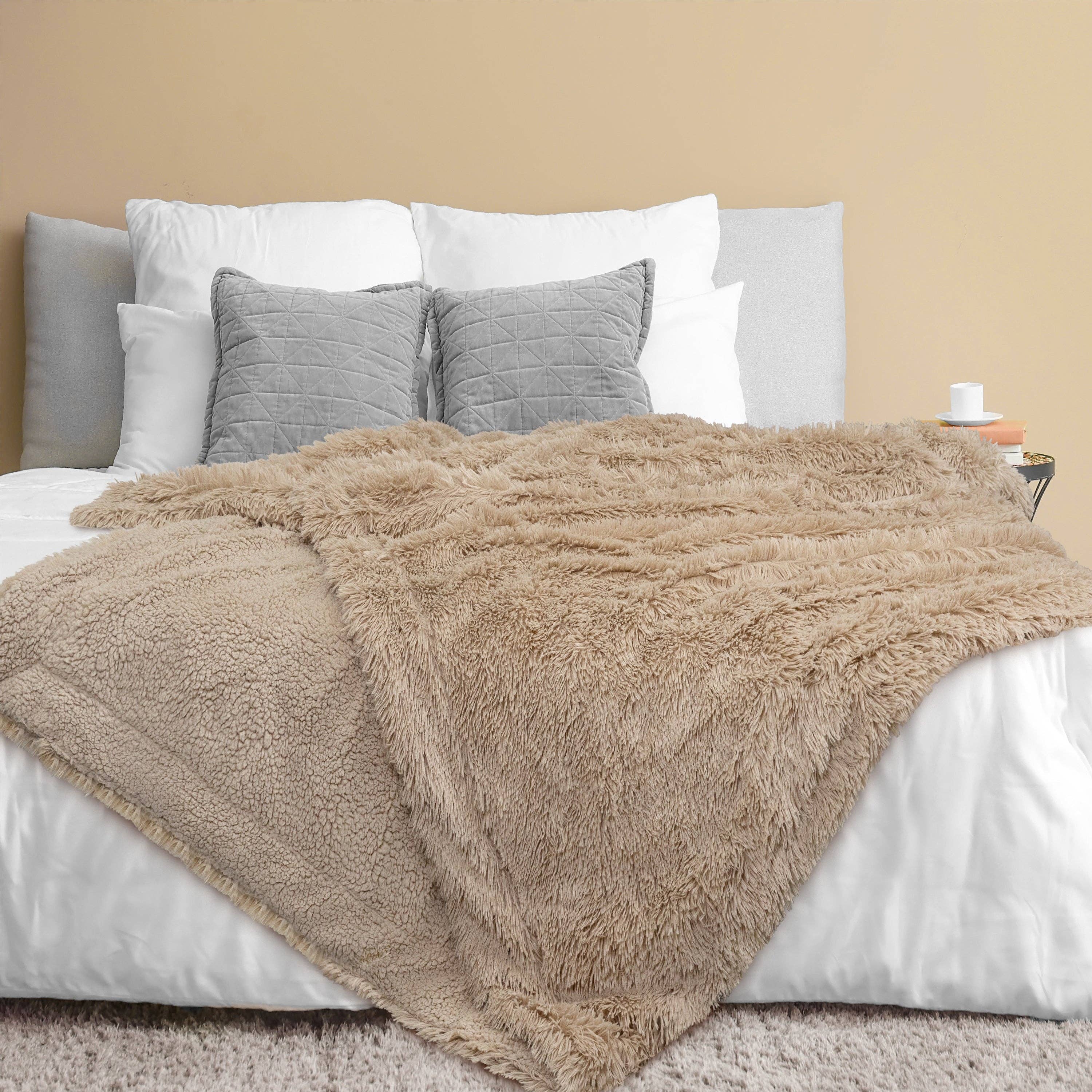 Pavilia - Wholesale Decoratiedeken - Pluche Sherpa Plaid van Imitatiebont62