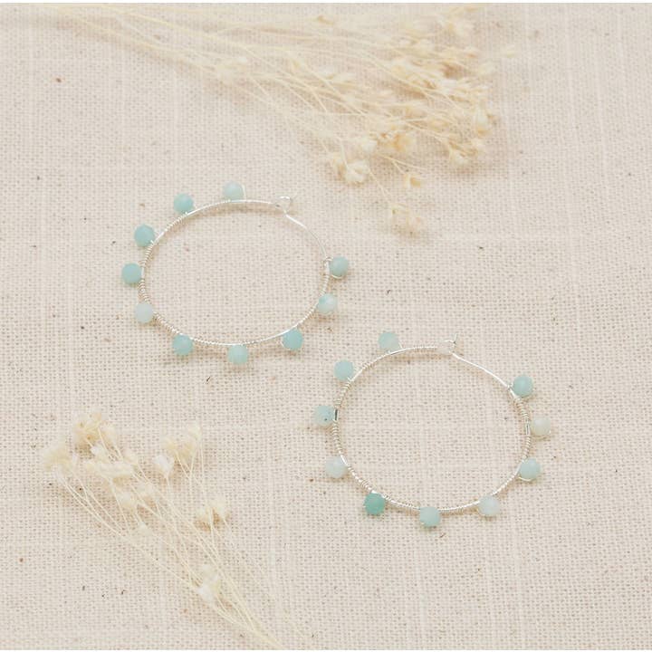 Glee Jewelry - Vente Créoles - Pritti Hoops-Amazonite1