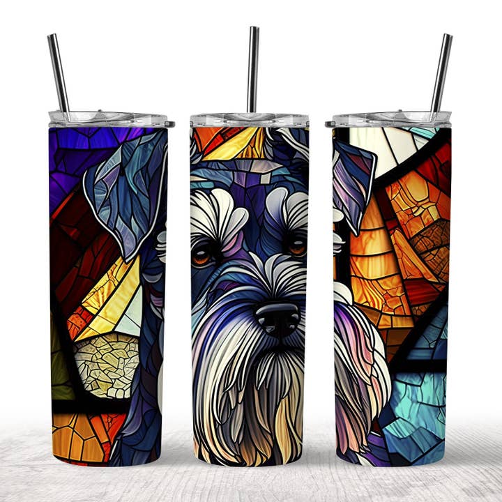 Vitral Schnauzer Tumbler por atacado de Imprintsink