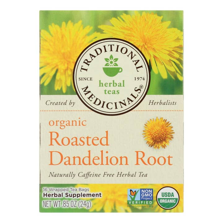 Traditional Medicinals Organic Roasted Dandelion Root Herbal Tea - 16 Tea Bags - Case Of 6 for wholesale by Ware Spark