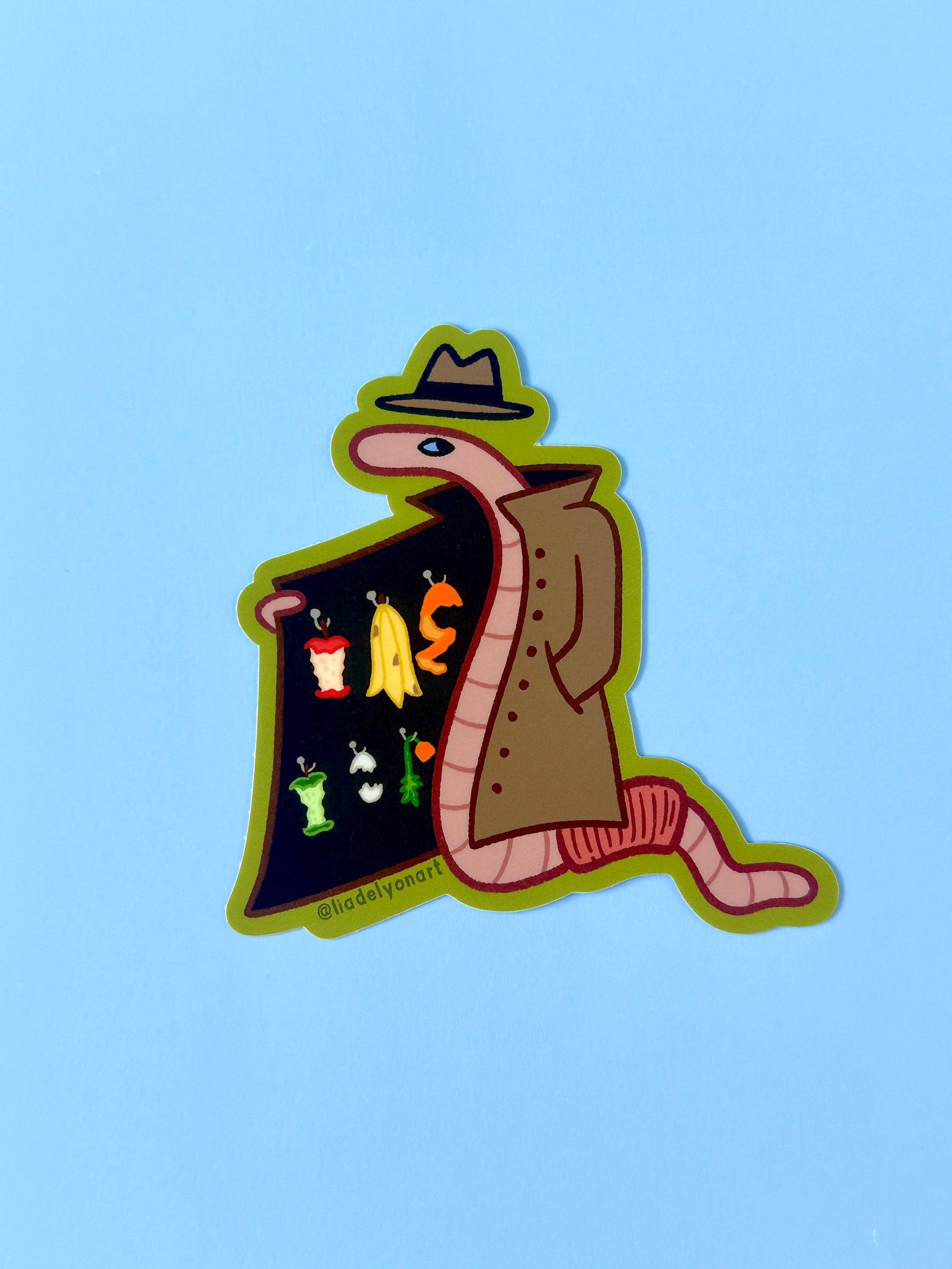 liadelyonart - Wholesale Sticker - Shady Worm Vinyl Sticker, 3x3 in.7